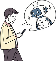  User Chatting with Smart Robot Assistant