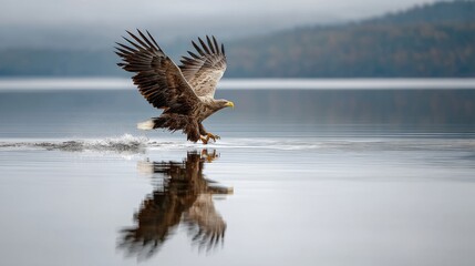 Generic Eagle Fishing Overview Calm Lake 9it2h2h Colorful