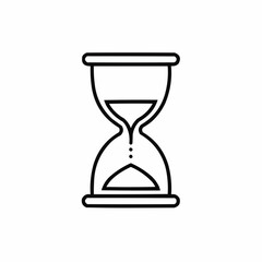 Hourglass graphic illustrating the passage of time in minimal style  