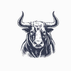 Vintage Bull Illustration – Strong Retro Animal Ar