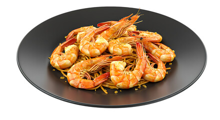 Freshly cooked prawns served on a black plate looking juicy, tender, and flavorful, perfect for seafood lovers wanting a healthy and delicious meal or dinner option.