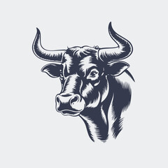 Vintage Bull Illustration – Strong Retro Animal Ar