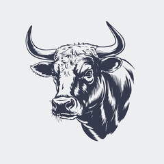 Vintage Bull Illustration – Strong Retro Animal Ar