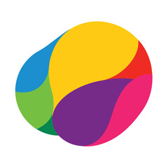 Asymmetrical Color Design With Rounded Abstract Forms