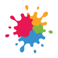 White Background With Watercolor Splash Elements