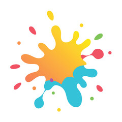 Watercolor Drops Spread Across White Background