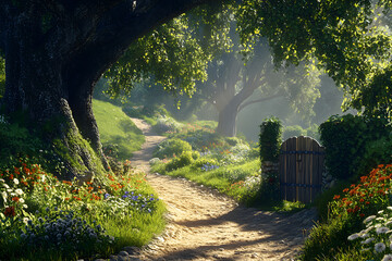 Serene Hobbit Path Through the Enchanting Landscape of the Shire