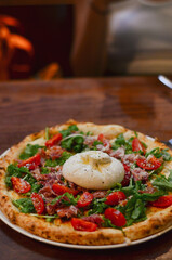 Decadent Pizza with Appetizing Burrata Cheese Topping