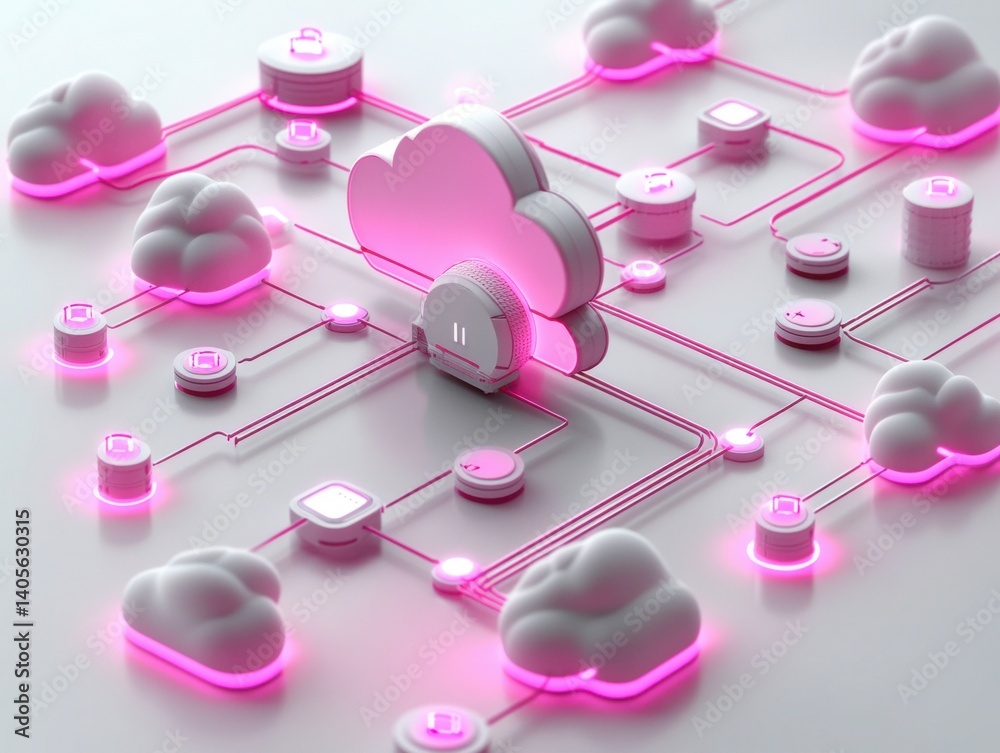 Leinwandbilder cloud computing and data center infrastructure