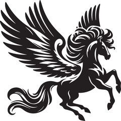 Obraz premium fantasy, horse, mythology, horned, logotype, illustration, unicorn, symbol, vector, dream