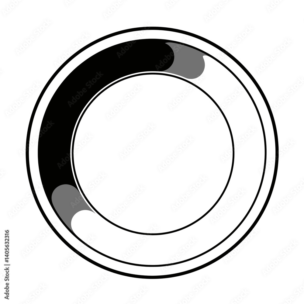 Poster loading indicator: a simple, clean illustration of a circular progress indicator, representing the c