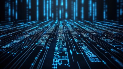 Futuristic Data Flow, Digital Matrix, Cyberspace, Image, Technology, Low Angle, Innovation