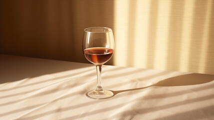 Aesthetic syrup glass filled with amber syrup resting on a pastel tabletop scene