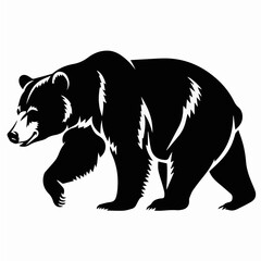 Obraz premium Stylized Black Bear Silhouette in Majestic Art
