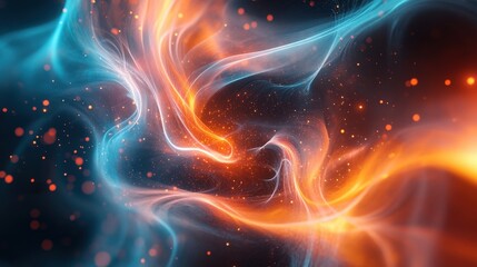 Fototapeta premium A swirling abstract star cluster forming a glowing cosmic vortex, creating a hypnotic and mysterious space composition