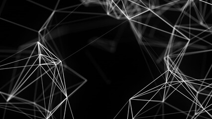 Modern network connection background. Abstract style texture or pattern with lines. Digital futuristic backdrop. Big data visualization. 3D rendering.