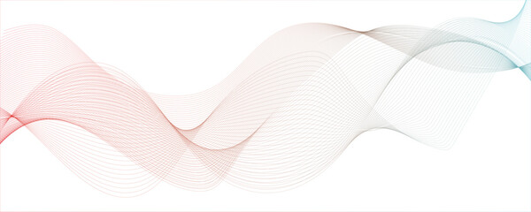 Vector abstract red light blend paper wave flow digital gradient transparent tech curve creative Technology, data science frequency gradient lines on transparent background.