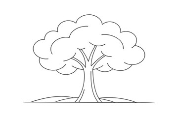 Minimalist Tree Outline Vector Illustration For Coloring Books And Design Projects