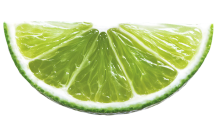 Isolated Lime Slice Photo on a Transparent Background with Juicy Green Color