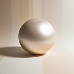 Neutral minimalist gradient wallpaper with centered 3D orb casting light and shadow softly.