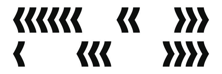 Arrow chevron symbol. Black arrows symbols set. Blend effect. Vector isolated on white background.