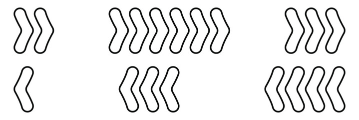 Arrow chevron icon Flat outline fill set collection