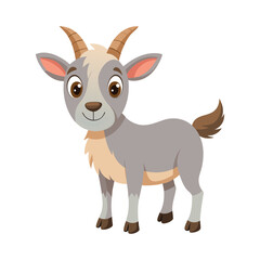 Obraz premium Cheerful Goat Vector Icon Illustration