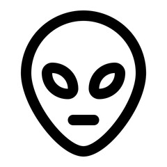 Alien face vector line icon design