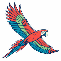 Fototapeta premium vector illustration of a colorful parrot