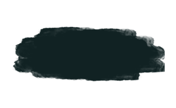 Ink brush stock texture isolated on transparent background, PNG file