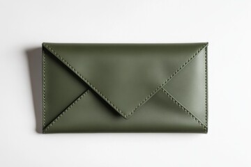 Olive green envelope clutch wallet