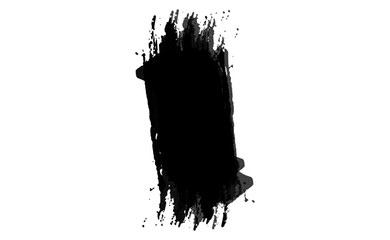 Ink brush stock texture isolated on transparent background, PNG file