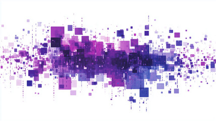 Purple colored flat digital pixel art modern design isolated on white