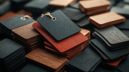 Black Friday sale tags stacked in various colors and styles  