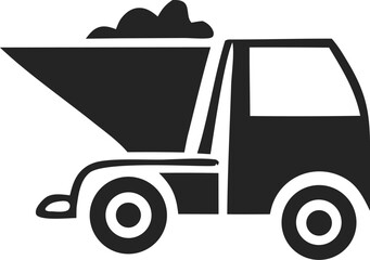 Dump truck modern van for cargo transportation .