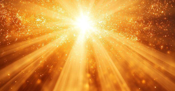 Radiant rays of light burst forth in a vibrant display of divine energy and celestial beauty, radiating warmth and hope.