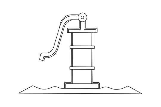 recommend clip art: Simple Minimalist Water Pump Outline Vector Illustration Graphic Design Element