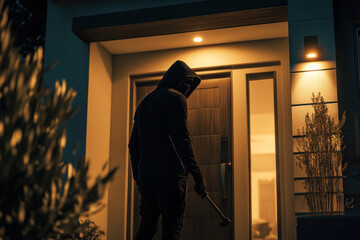 thief breaking into a house