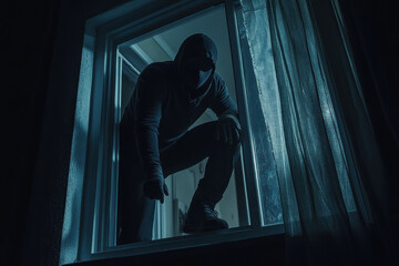 thief breaking into a house