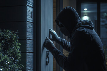 thief breaking into a house