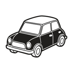 Mini Car Line Art Vector Illustration Design