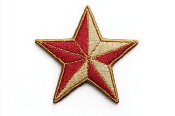 Obraz premium Embroidered star patch, red and cream colors