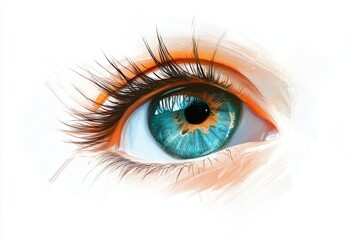 Fototapeta premium Close-up detailed illustration of a captivating eye