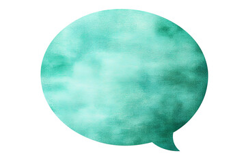 Aqua cloud-like speech bubble against a transparent background evokes a sense of communication, thoughts, and ideas