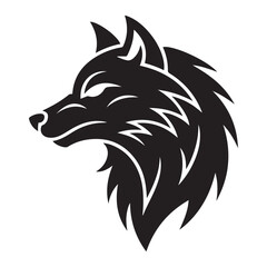 tribal tattoo wolf designs. Vector Black silhouettes. with white background