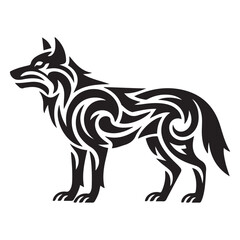 Fototapeta premium tribal tattoo wolf designs. Vector Black silhouettes. with white background