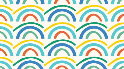 Obraz premium Memphis geometric seamless pattern. Cute kid doodle design. 8