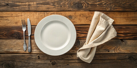 empty plate with fork and knife