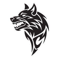 tribal tattoo wolf designs. Vector Black silhouettes. with white background