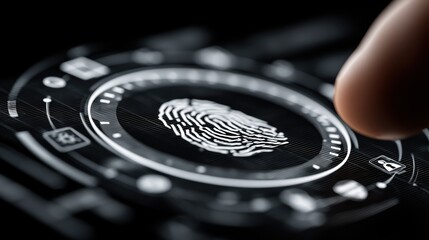 Fingerprint authentication on digital touchscreen interface